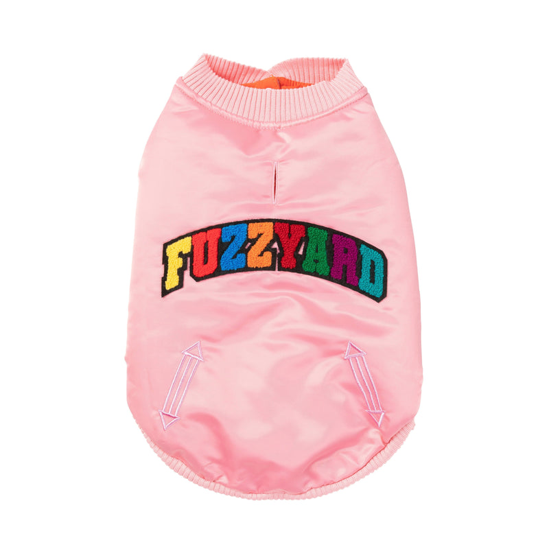 FuzzYard Dog Apparel Frat Jacket Pink Size 6 XLarge***-Habitat Pet Supplies