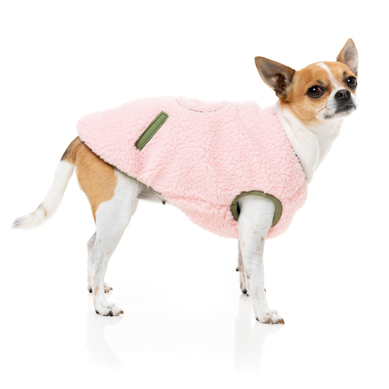 FuzzYard Dog Apparel Nara Reversible Jacket Pink and Green Size 1 XXSmall***