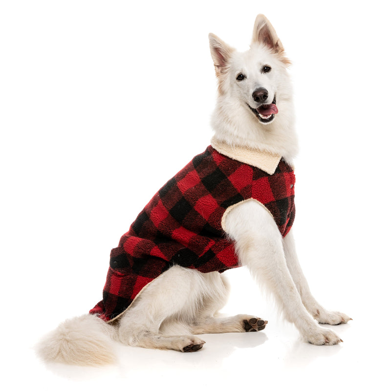 FuzzYard Dog Apparel The Lumberjack Vest Red and Black Size 7^^^
