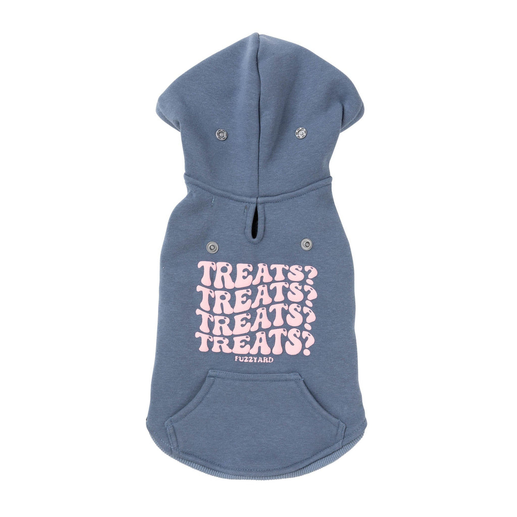 FuzzYard Dog Apparel Treats Hoodie Blue Size 1 XXSmall***-Habitat Pet Supplies