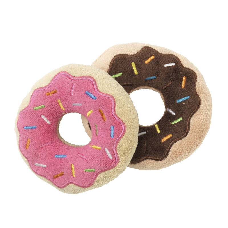 FuzzYard Dog Toy Donuts 2 Pack^^^-Habitat Pet Supplies