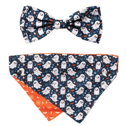 FuzzYard Halloween Bandana and Bow Tie Set Thats the Spirit for Medium to Large Size Dogs***-Habitat Pet Supplies