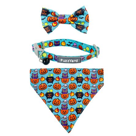 FuzzYard Halloween Cat Bow Tie Collar and Bandana Set 3 Pack***-Habitat Pet Supplies