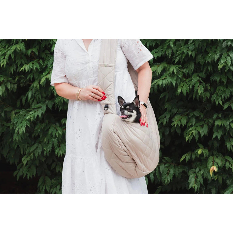 FuzzYard Life Quilted Sling Carrier Sandstone