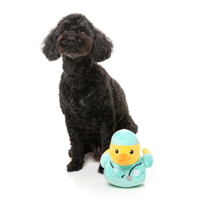 FuzzYard Waddle Squad-dle Ducktor Plush Dog Toy^^^