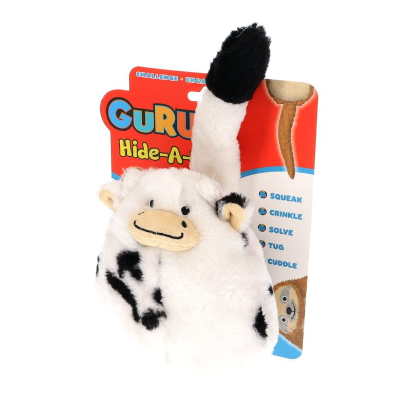 GURU Hide A Tail Cow Plush Dog Enrichment Toy Medium-Habitat Pet Supplies