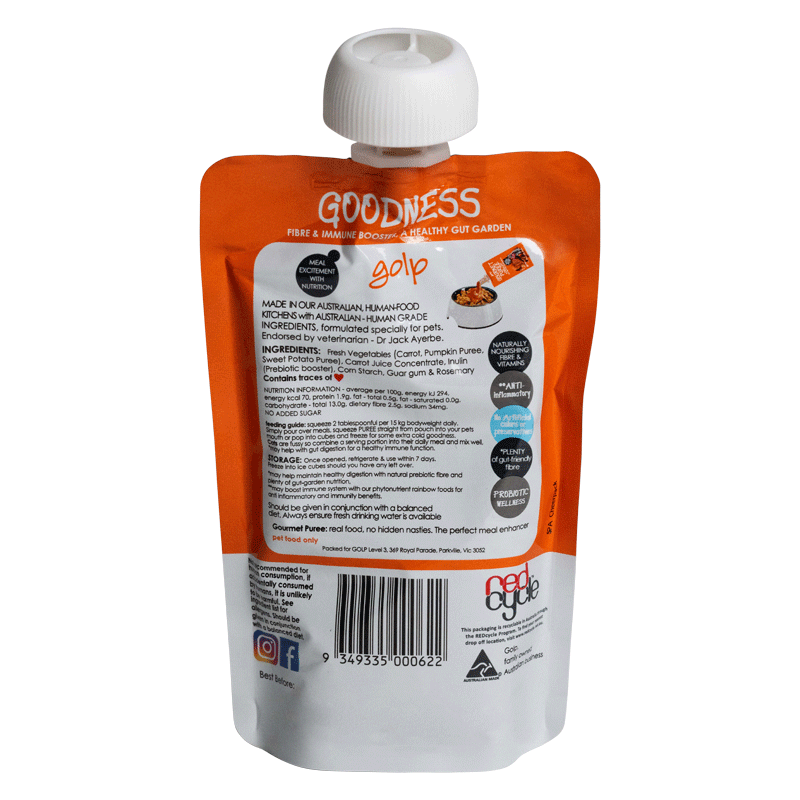 Golp Gourmet Pumpkin Puree for Dogs and Cats 130g<3<3<3