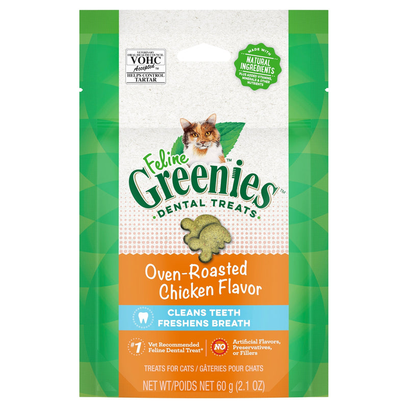 Greenies Cat Dental Treats Oven Roasted Chicken 60g*~*-Habitat Pet Supplies