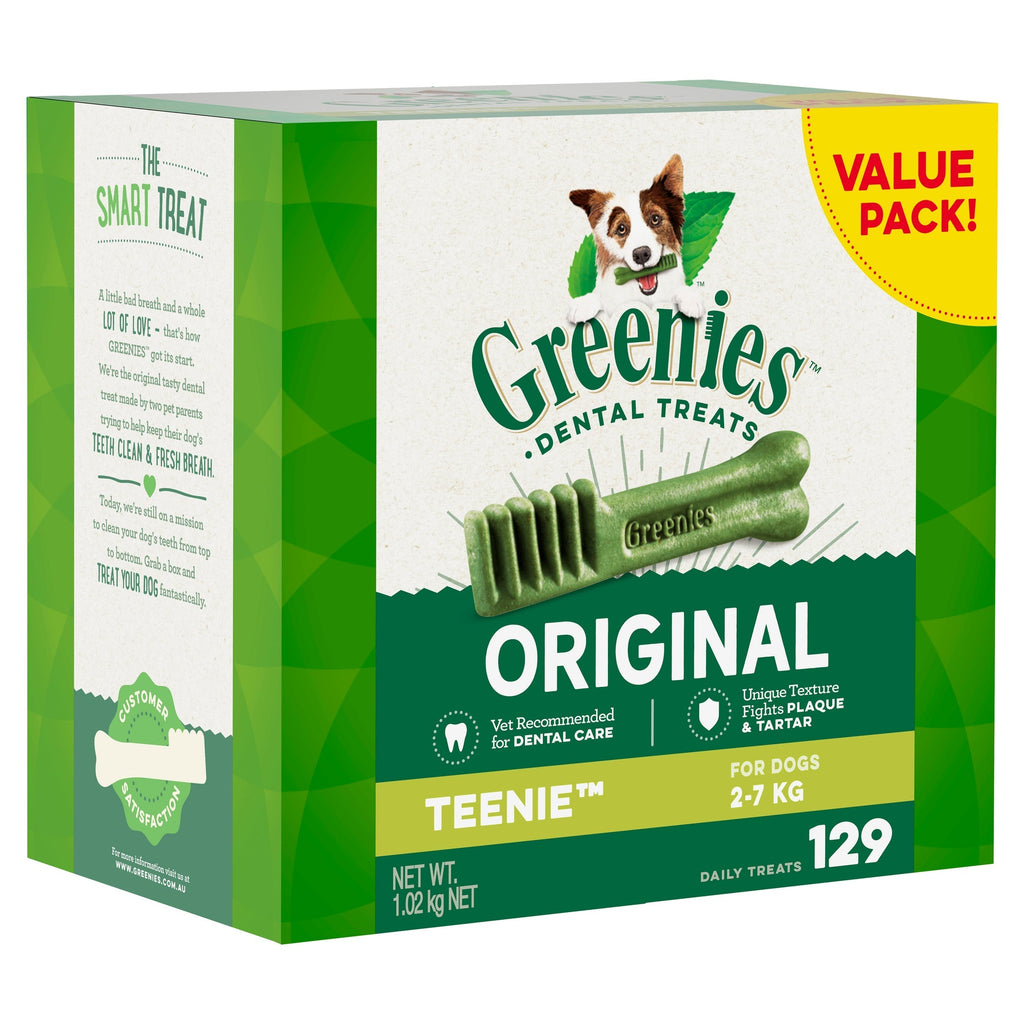 Greenies Dog Original Dental Treats for Teenie Dogs Value Pack 1kg^^^-Habitat Pet Supplies