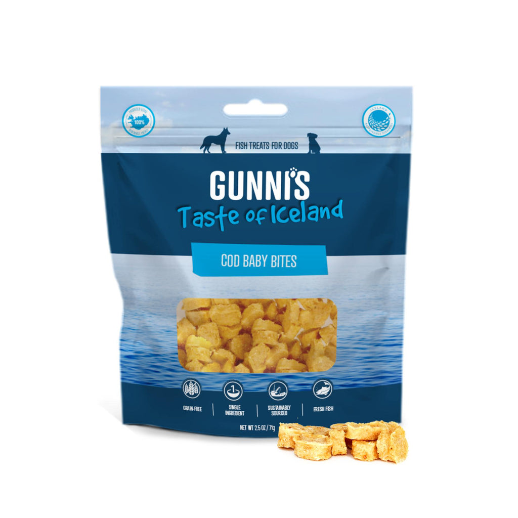 Gunnis Taste of Iceland Cod Baby Bites Dog Treats 71g-Habitat Pet Supplies