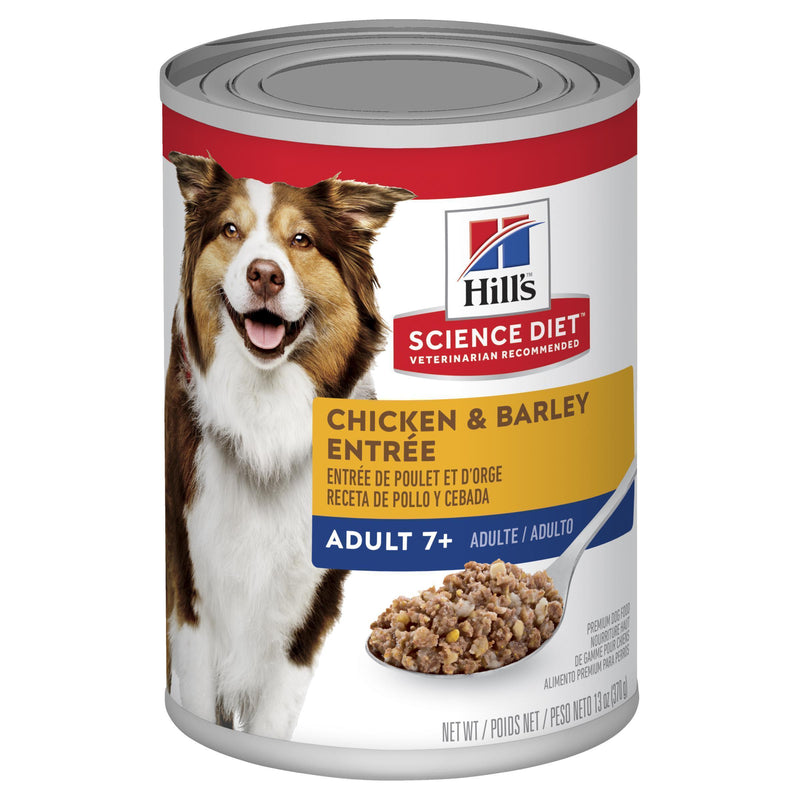 Hills Science Diet Adult 7+ Chicken and Barley Entree Canned Dog Food 370g x 12^^^