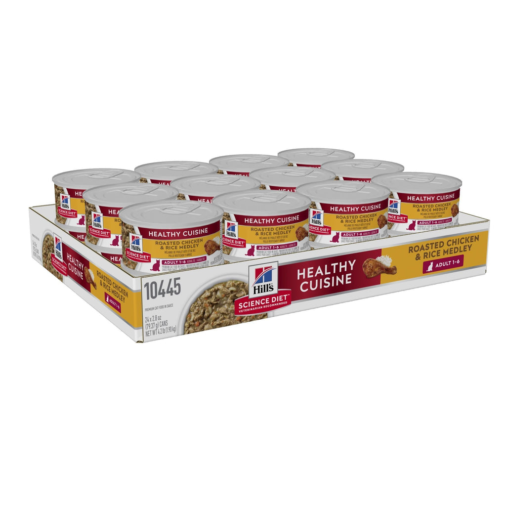 Hills Science Diet Adult Healthy Cuisine Chicken and Rice Medley Canned Cat Food 79g x 24^^^-Habitat Pet Supplies