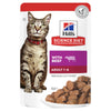 Hills Science Diet Adult Optimal Care Beef Cat Food Pouch 85g^^^-Habitat Pet Supplies