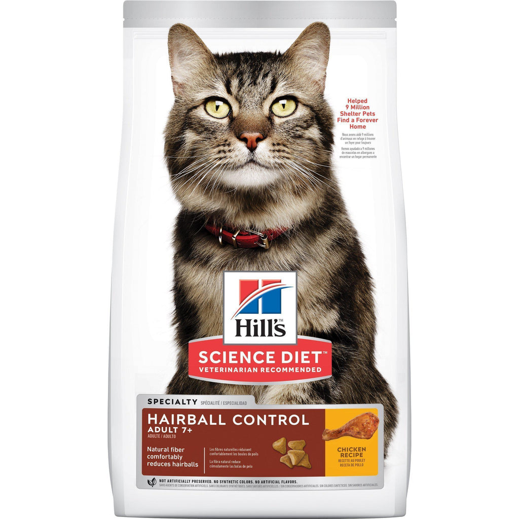 Hills Science Diet Hairball Control Senior Adult 7+ Dry Cat Food 2kg^^^-Habitat Pet Supplies