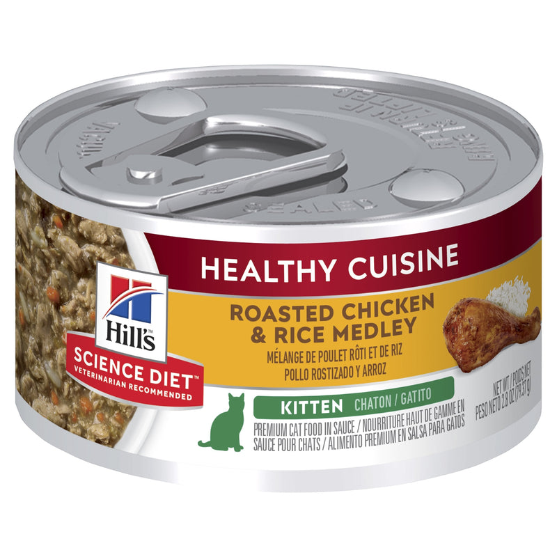 Hills Science Diet Kitten Healthy Cuisine Chicken and Rice Medley Canned Cat Food 79g x 24^^^