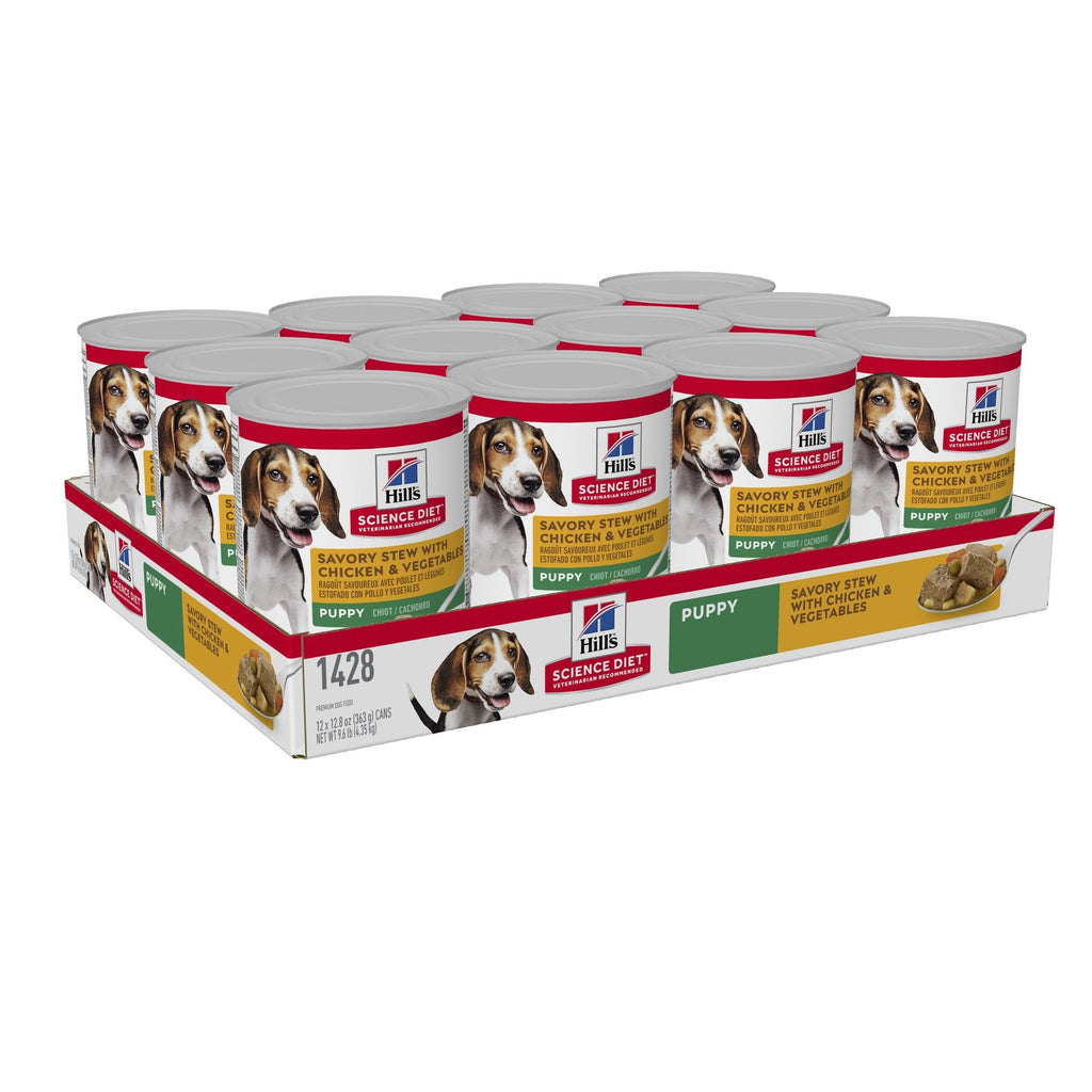 Hills Science Diet Puppy Savoury Stew Chicken and Vegetables Canned Dog Food 370g x 12-Habitat Pet Supplies