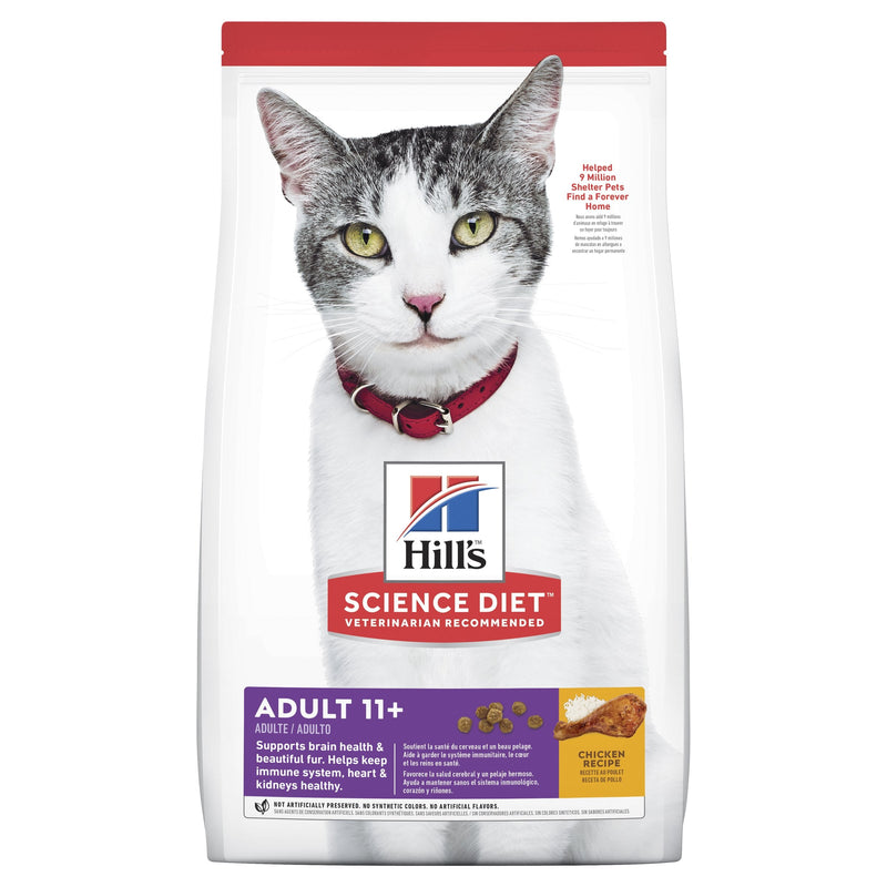 Hills Science Diet Senior Adult 11+ Dry Cat Food 1.58kg^^^-Habitat Pet Supplies