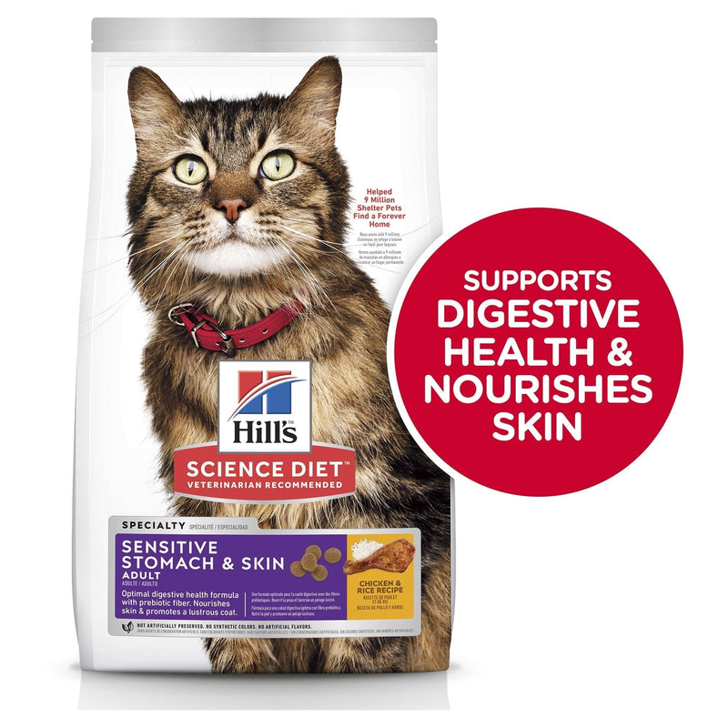 Hills Science Diet Sensitive Stomach and Skin Chicken and Rice Dry Cat Food 7.03kg^^^