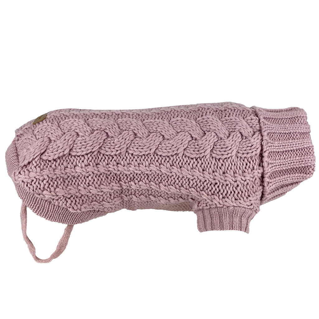 Huskimo French Knit Dog Jumper Rose Pink 46cm Medium***-Habitat Pet Supplies