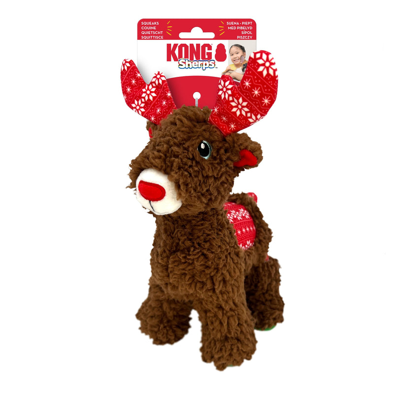 KONG Christmas Sherps Reindeer Medium Soft Dog Toy***-Habitat Pet Supplies