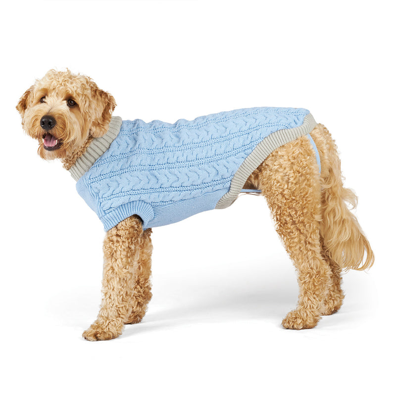 Kazoo Apparel Cable Knit Dog Jumper Blue Intermediate Medium***