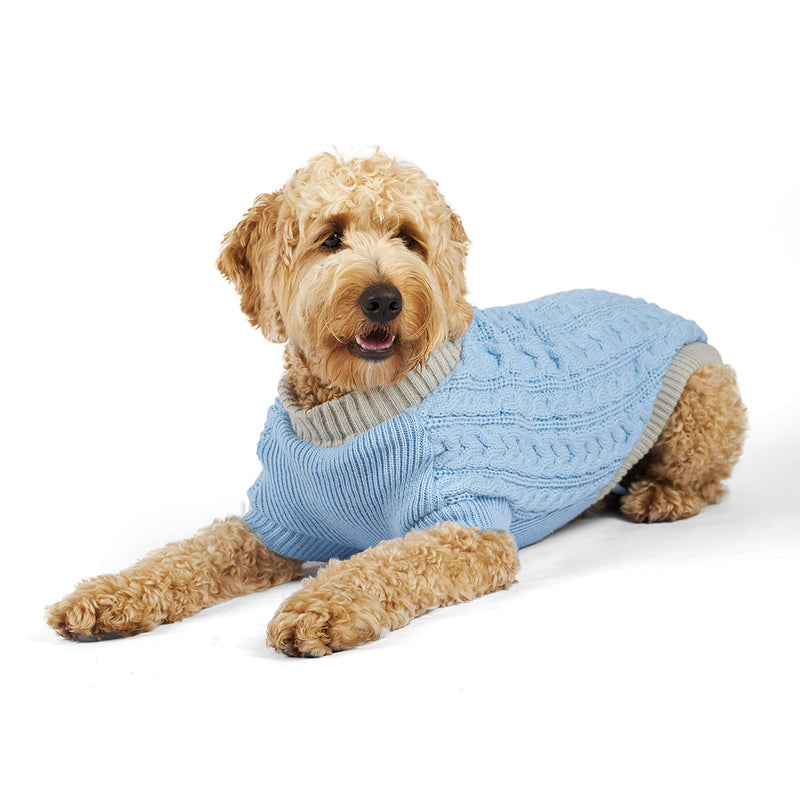 Kazoo Apparel Cable Knit Dog Jumper Blue Intermediate Medium***