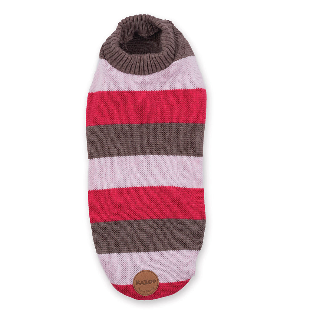 Kazoo Apparel Knit Chestie Jumper Pink Stripe Intermediate 53cm Medium***-Habitat Pet Supplies