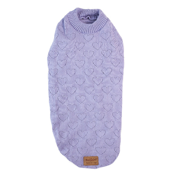 Kazoo Apparel Knit Heart Purple Intermediate Medium***-Habitat Pet Supplies