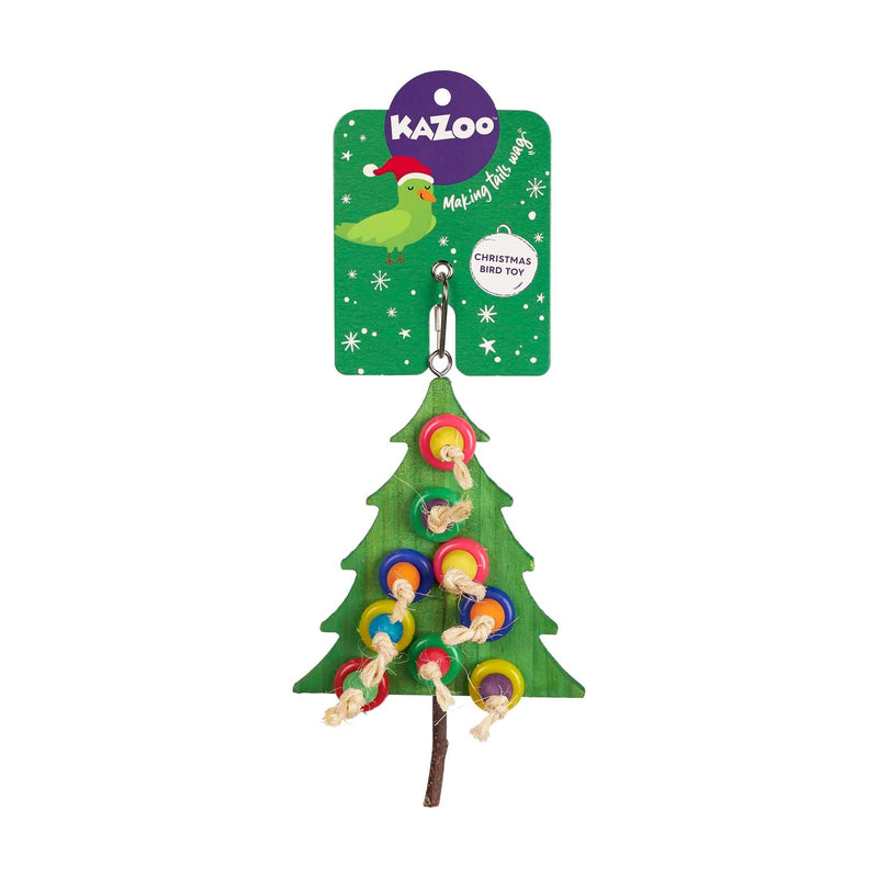 Kazoo Christmas Wooden Tree Bird Toy***-Habitat Pet Supplies