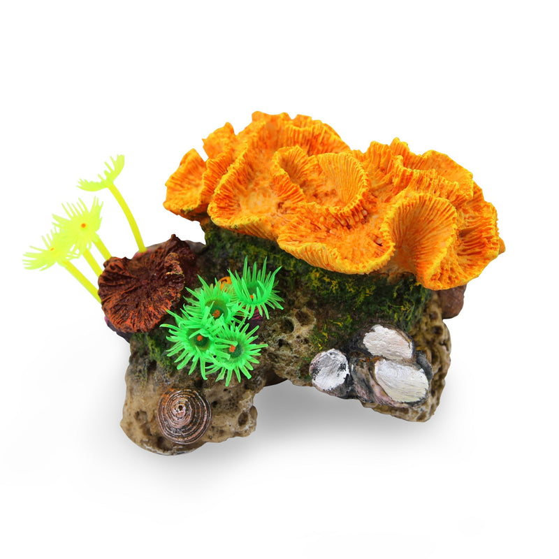 Kazoo Orange Coral Small Fish Tank Ornament-Habitat Pet Supplies