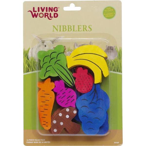 Living World Nibblers Fruit and Veggie Mix Small Animal Wooden Chews^^^-Habitat Pet Supplies