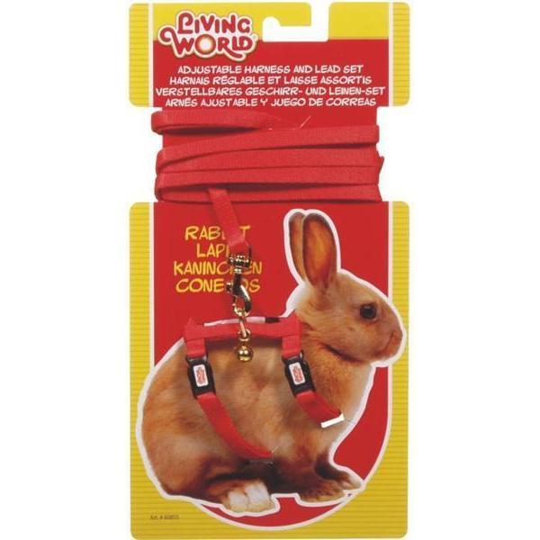 Living World Rabbit Harness and Lead Red-Habitat Pet Supplies