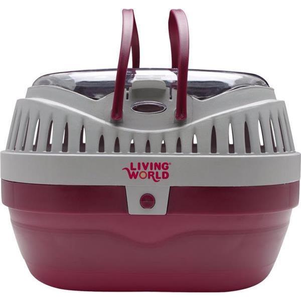 Living World Small Animal Carrier Burgundy and Grey***-Habitat Pet Supplies