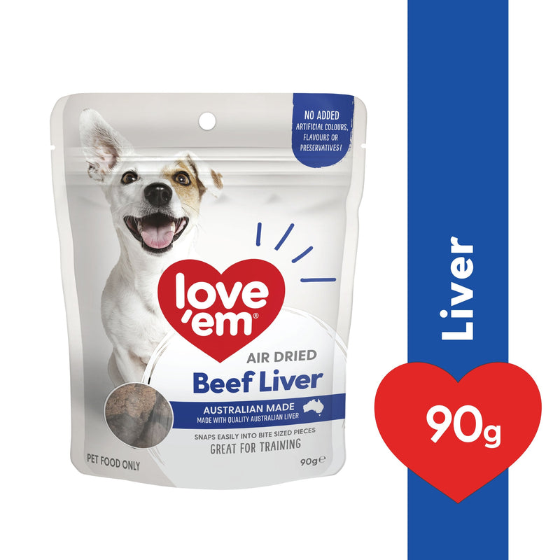 Love Em Air Dried Beef Liver Dog Treats 90g<3<3<3