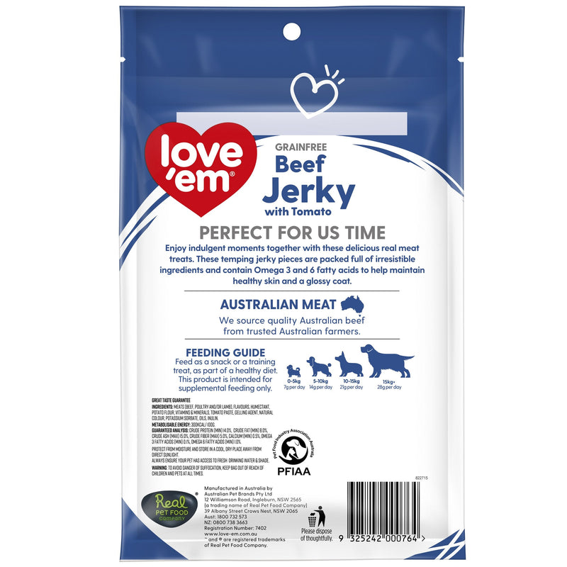 Love Em Beef & Tomato Jerky Dog Treats 200g<3<3<3