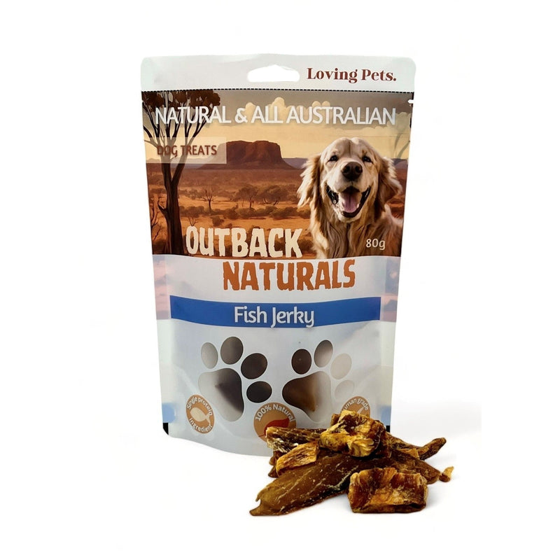 Loving Pets Outback Naturals Fish Jerky Dog Treats 100g<3<3<3-Habitat Pet Supplies