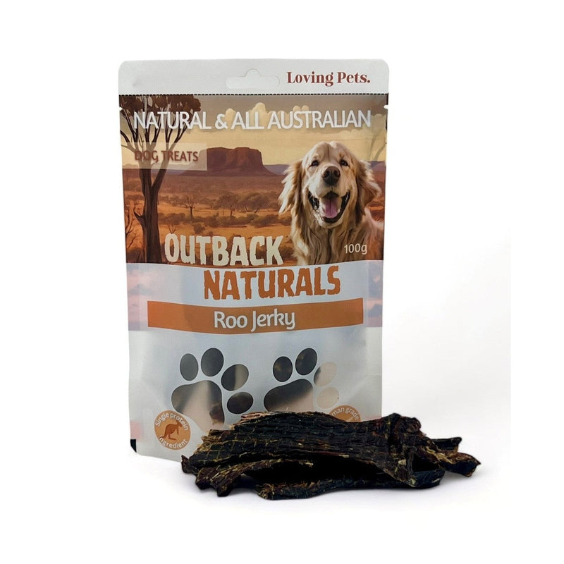 Loving Pets Outback Naturals Kangaroo Jerky Dog Treats 100g<3<3<3-Habitat Pet Supplies