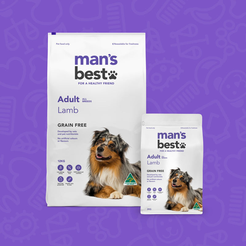 Mans Best Adult Premium Grain Free Lamb Dry Dog Food 2kg~~~