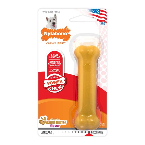 Nylabone Power Chewer Peanut Butter Dog Toy Regular-Habitat Pet Supplies