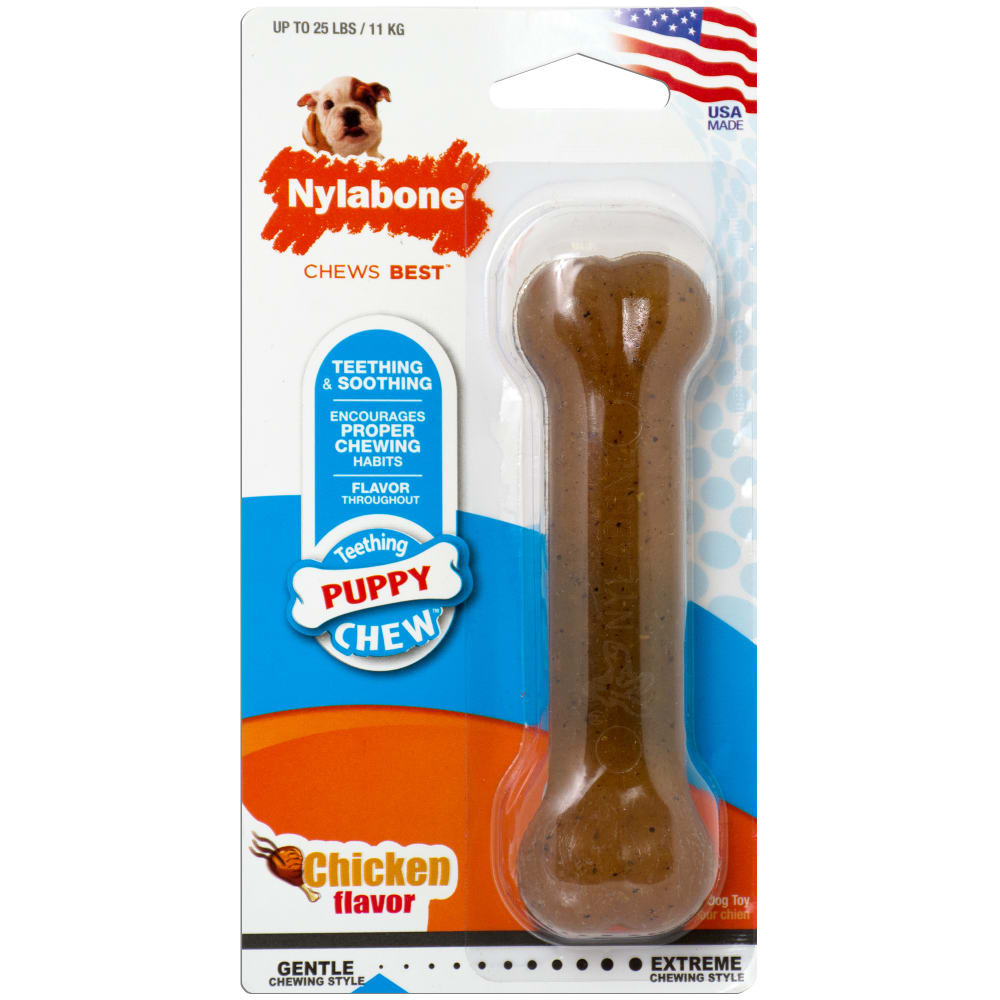 Nylabone Puppy Bone Dog Toy Chicken Regular-Habitat Pet Supplies