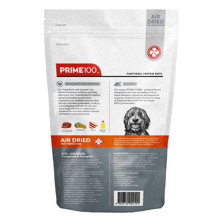 Prime 100 SPD Air Kangaroo and Pumpkin Dog Food 120g