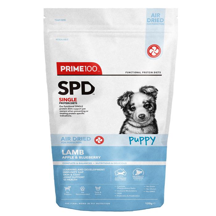 Prime 100 SPD Air Lamb, Apple and Blueberry Puppy Food 120g^^^-Habitat Pet Supplies