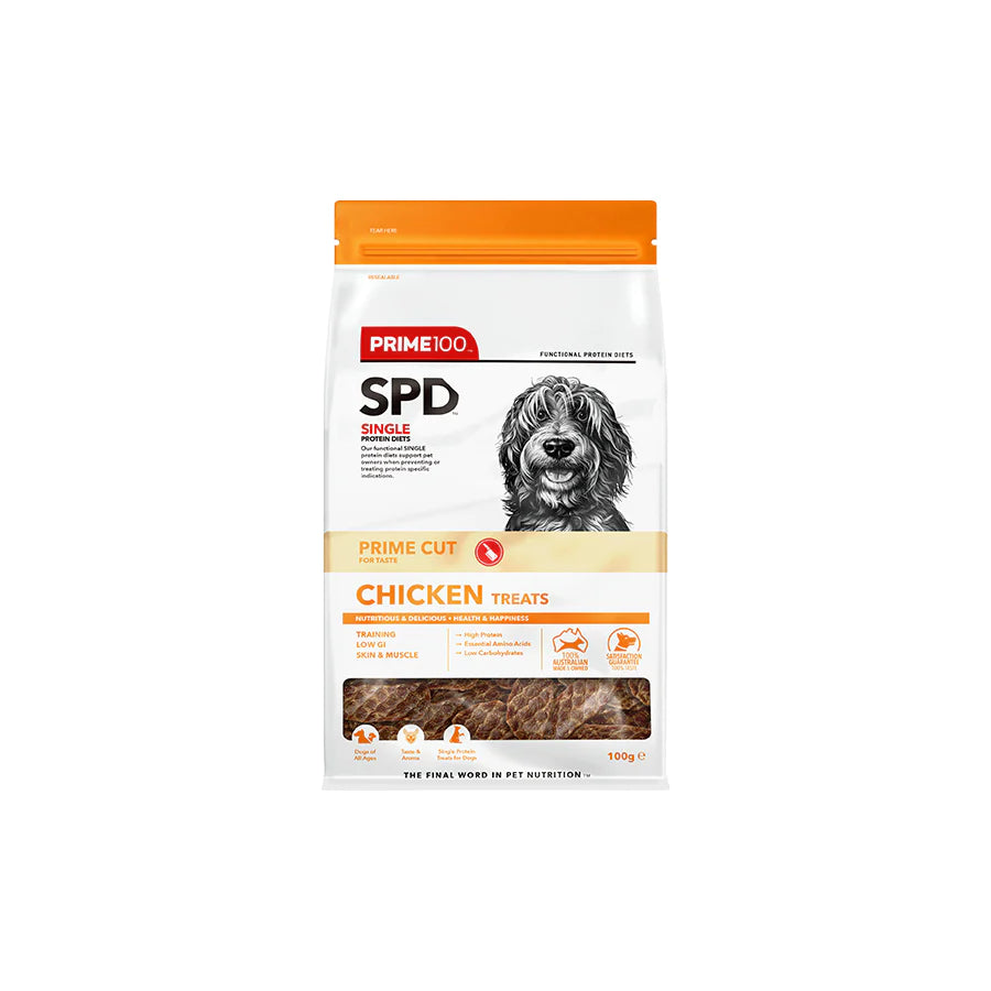 Prime 100 SPD Prime Cut Chicken Single Protein Dog Treats 100g^^^-Habitat Pet Supplies