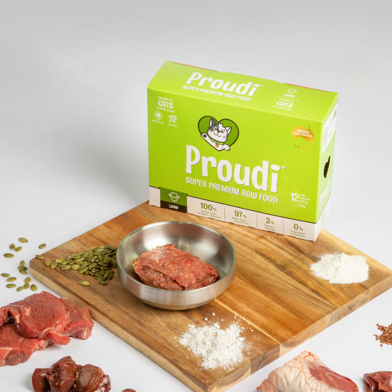 Proudi Lamb Raw Cat Food Patties 1.08kg<3<3<3