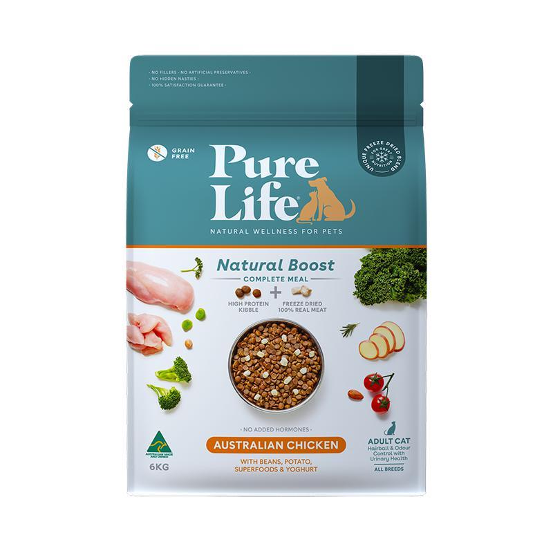 Pure Life Natural Boost Chicken Dry Cat Food 6kg*~*-Habitat Pet Supplies