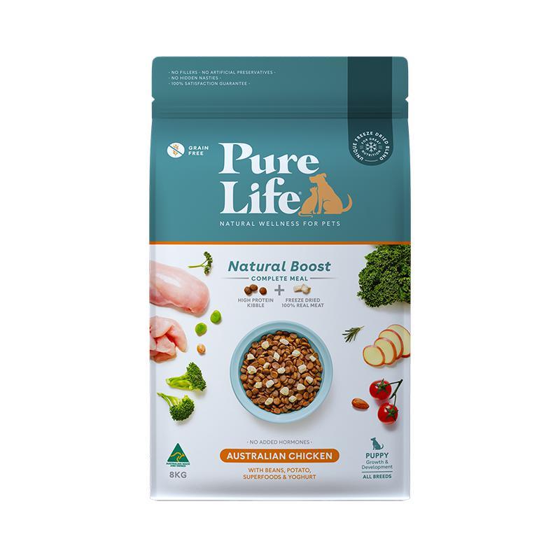 Pure Life Natural Boost Chicken Dry Puppy Food 8kg*~*-Habitat Pet Supplies