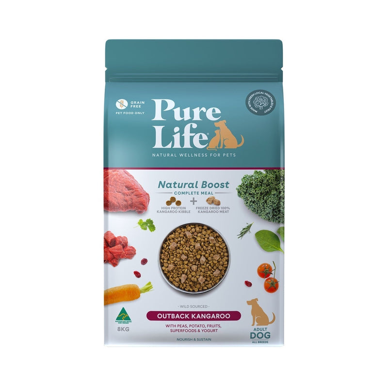 Pure Life Natural Boost Outback Kangaroo Dry Dog Food 8kg*~*-Habitat Pet Supplies