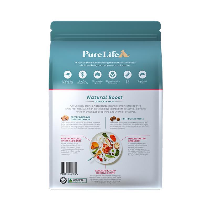 Pure Life Natural Boost Salmon Dry Dog Food 1.8kg~~~