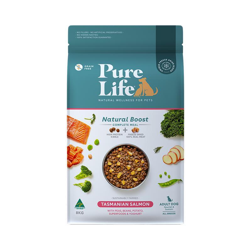 Pure Life Natural Boost Salmon Dry Dog Food 8kg*~*-Habitat Pet Supplies