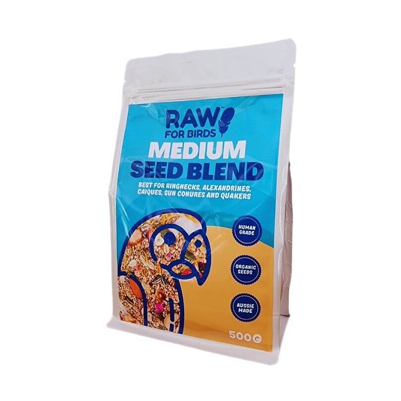 Raw for Birds Medium Parrot Bird Seed Blend 500g Habitat Pet